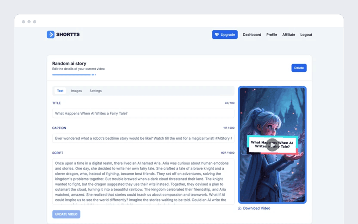 An AI-powered platform for creating, scheduling, and automatically posting faceless short-form videos to TikTok, Instagram Reels, and YouTube Shorts.